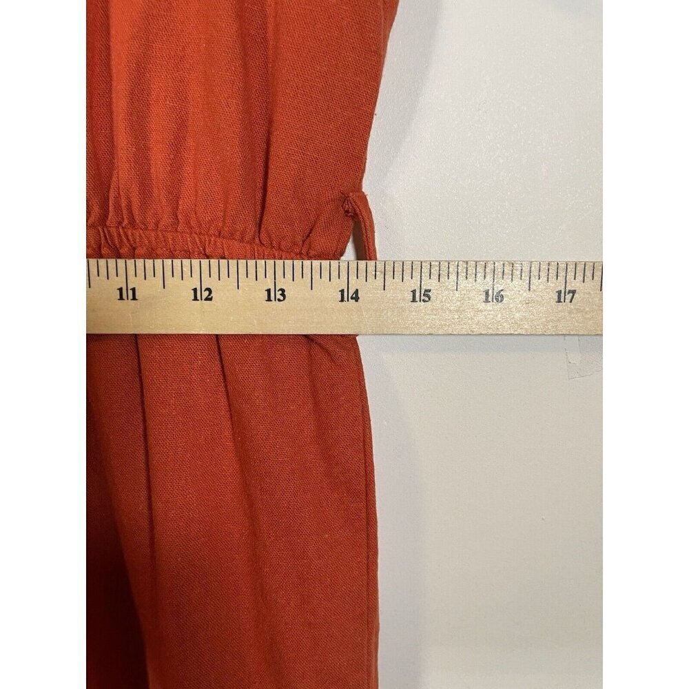 Cotton On Women Orange Boho Linen Blend Shorts Romper Size Small - Picture 6 of 8